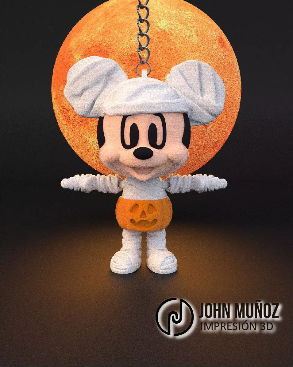 Mickey Mouse Mommy - Articulated Version and Keychain 3D print model_4