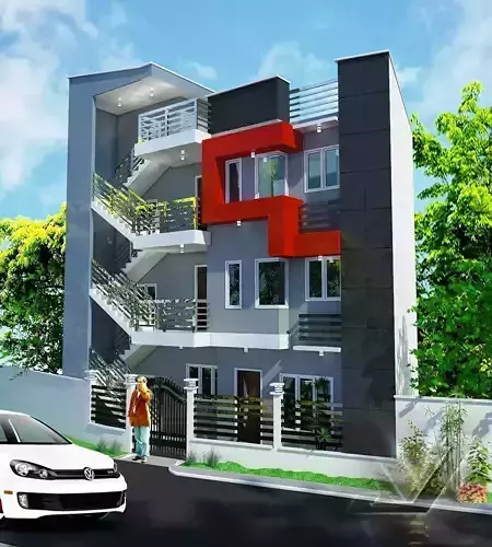 Three Story Apartment Exterior