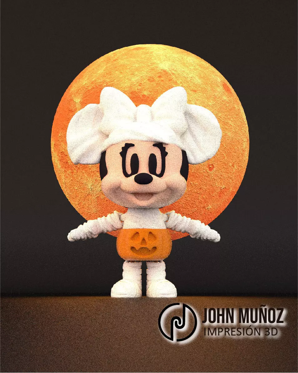 Minnie Mouse Mommy - Articulated Version and Keychain 3D print model_4