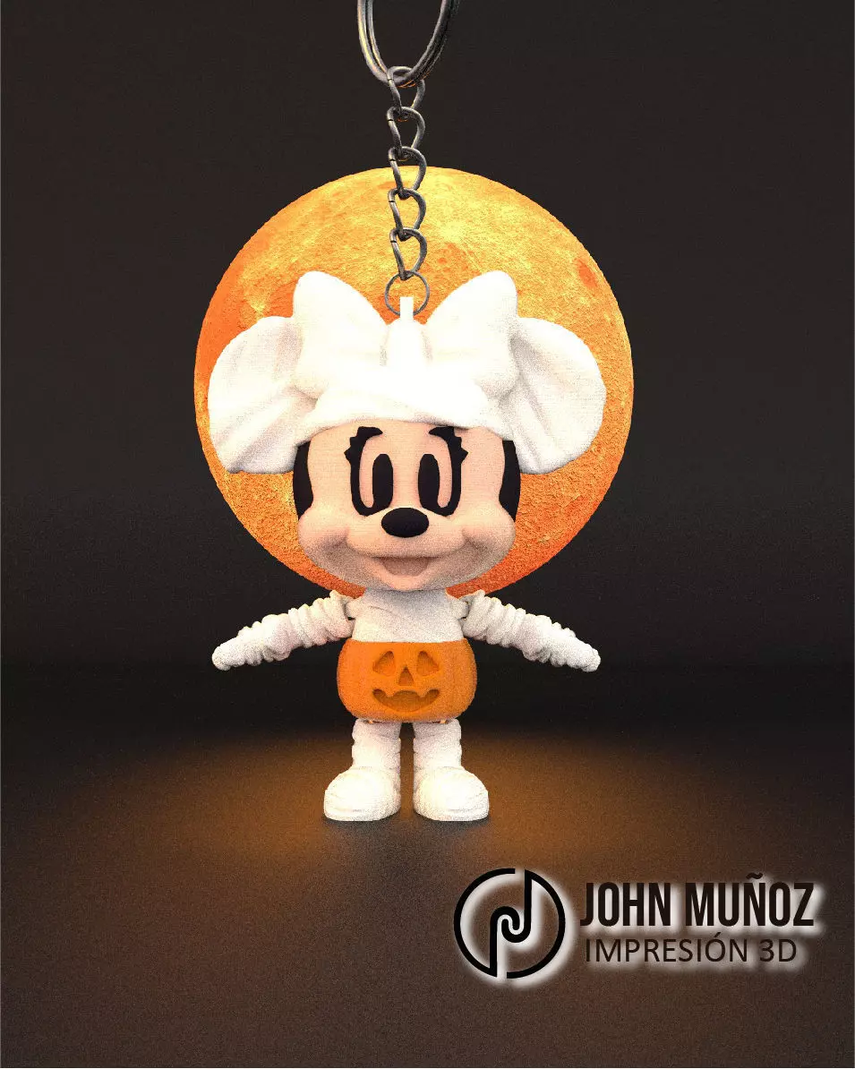 Minnie Mouse Mommy - Articulated Version and Keychain 3D print model_2