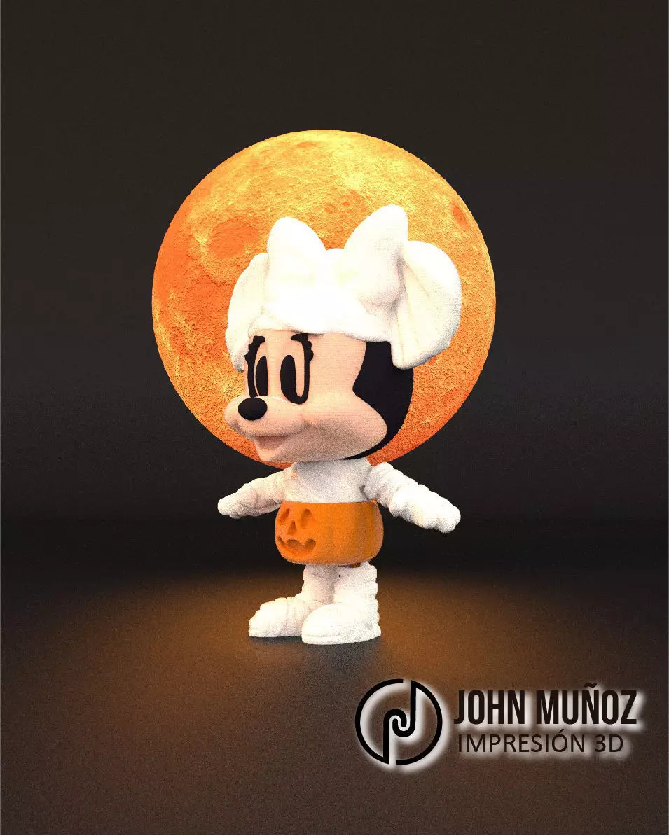Minnie Mouse Mommy - Articulated Version and Keychain 3D print model_3