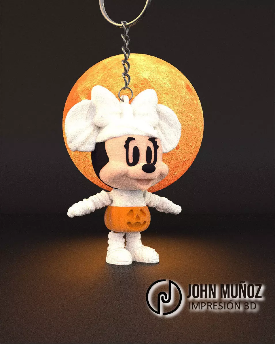 Minnie Mouse Mommy - Articulated Version and Keychain 3D print model_1