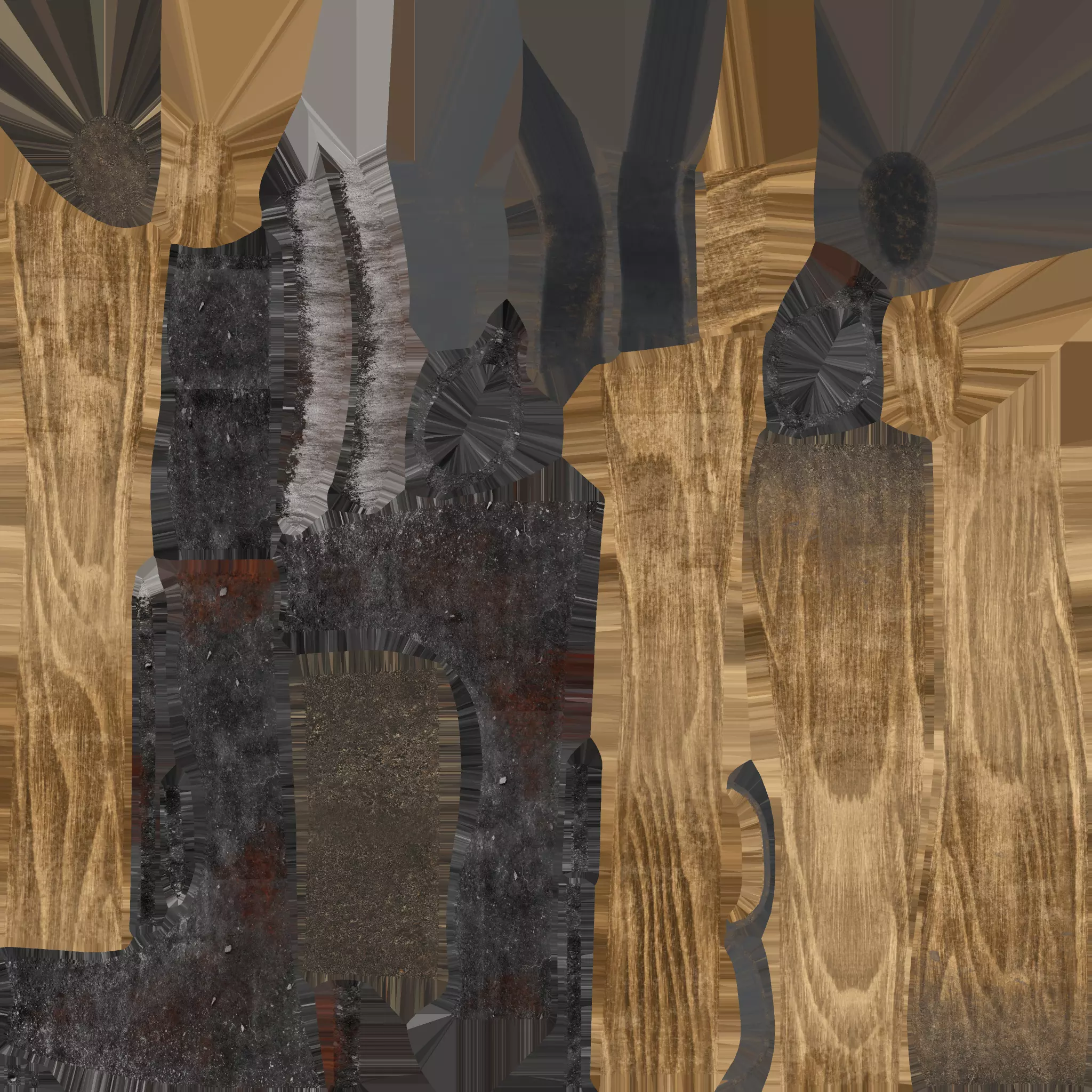 Wooden Axe - Game Ready PBR Prop FBX GLTF OBJ Blend 3D model_3