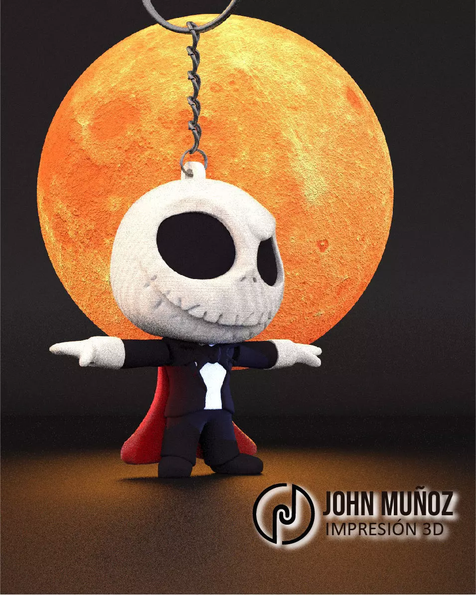 Jack Skellington The Vampire - Articulated Version and Keychain 3D print model_0