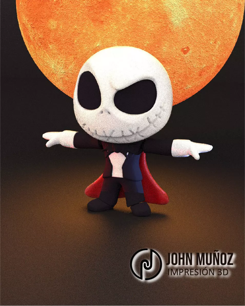Jack Skellington The Vampire - Articulated Version and Keychain 3D print model_2
