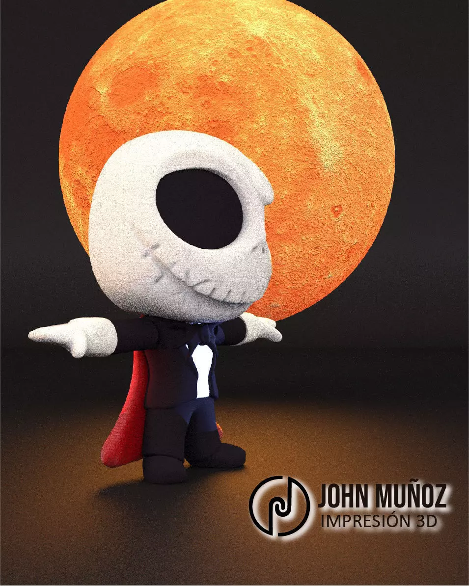 Jack Skellington The Vampire - Articulated Version and Keychain 3D print model_1
