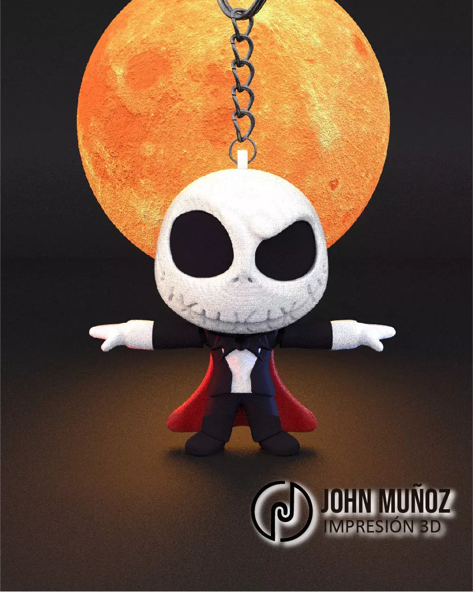 Jack Skellington The Vampire - Articulated Version and Keychain 3D print model_5