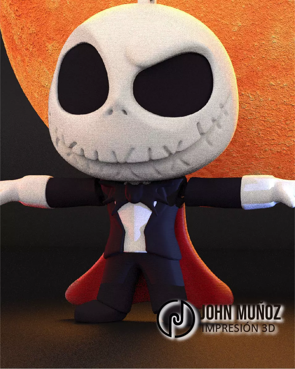 Jack Skellington The Vampire - Articulated Version and Keychain 3D print model_4