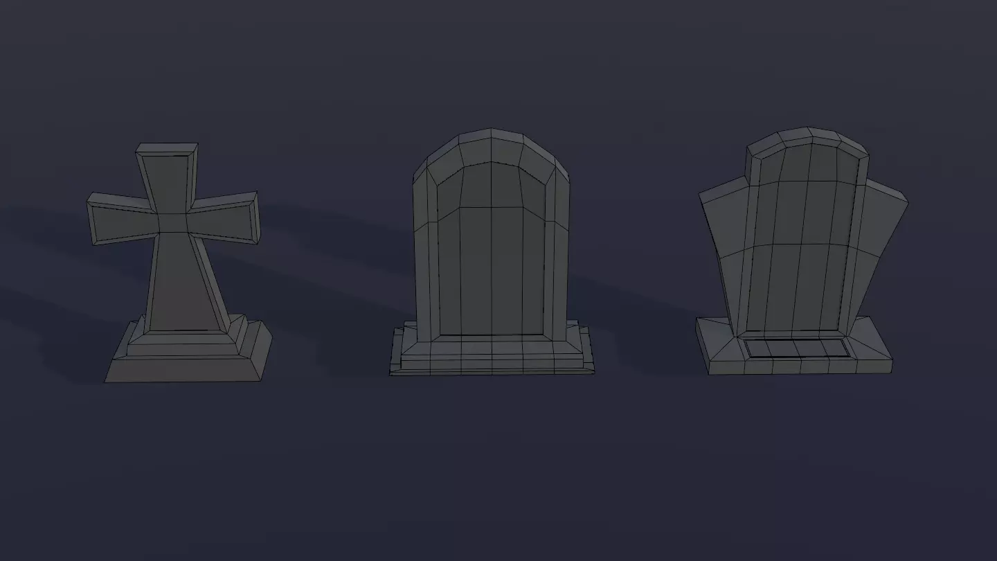 Halloween Set Low-poly 3D model_13