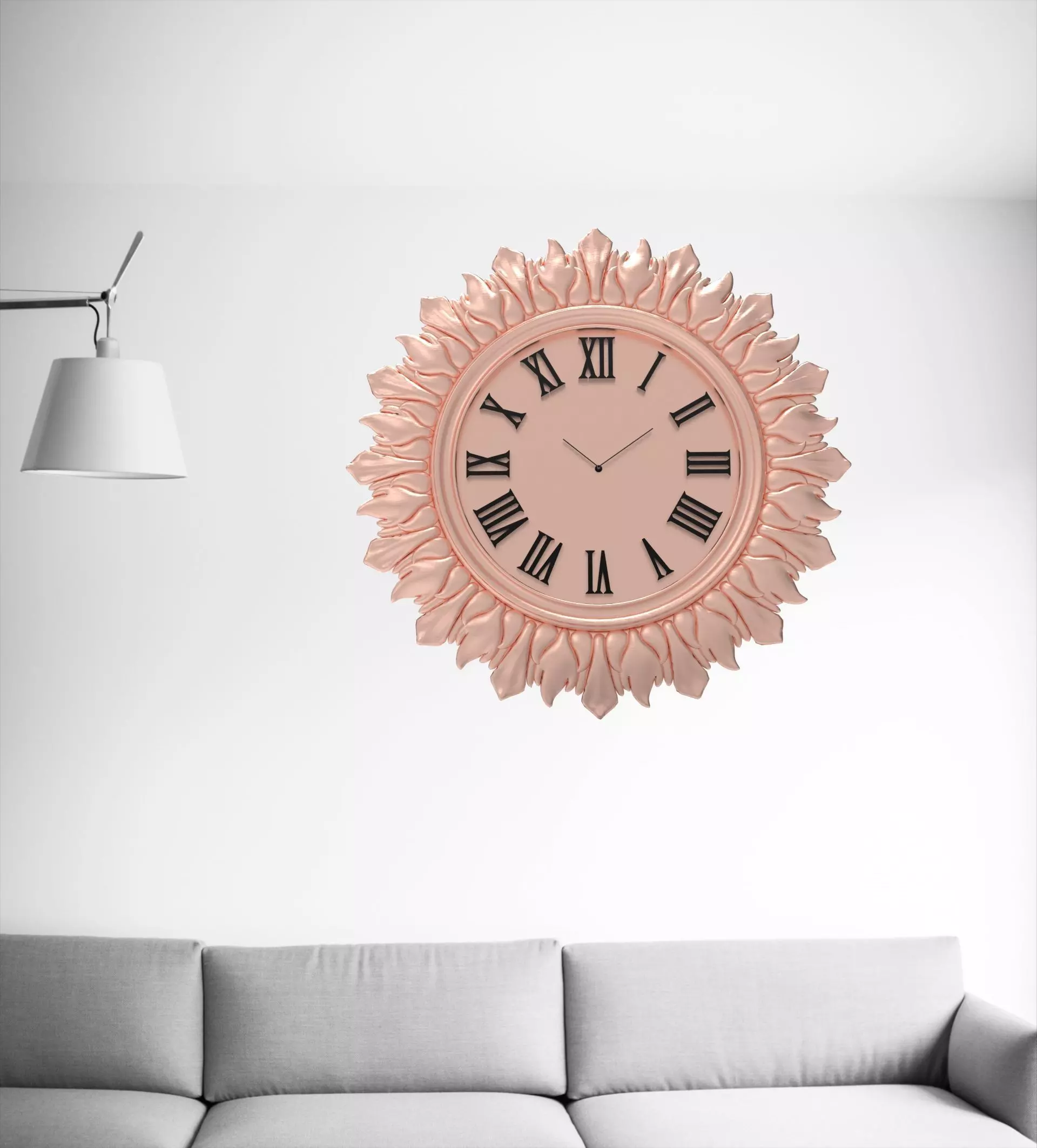 Wall clock 20 cm 3D print model_2