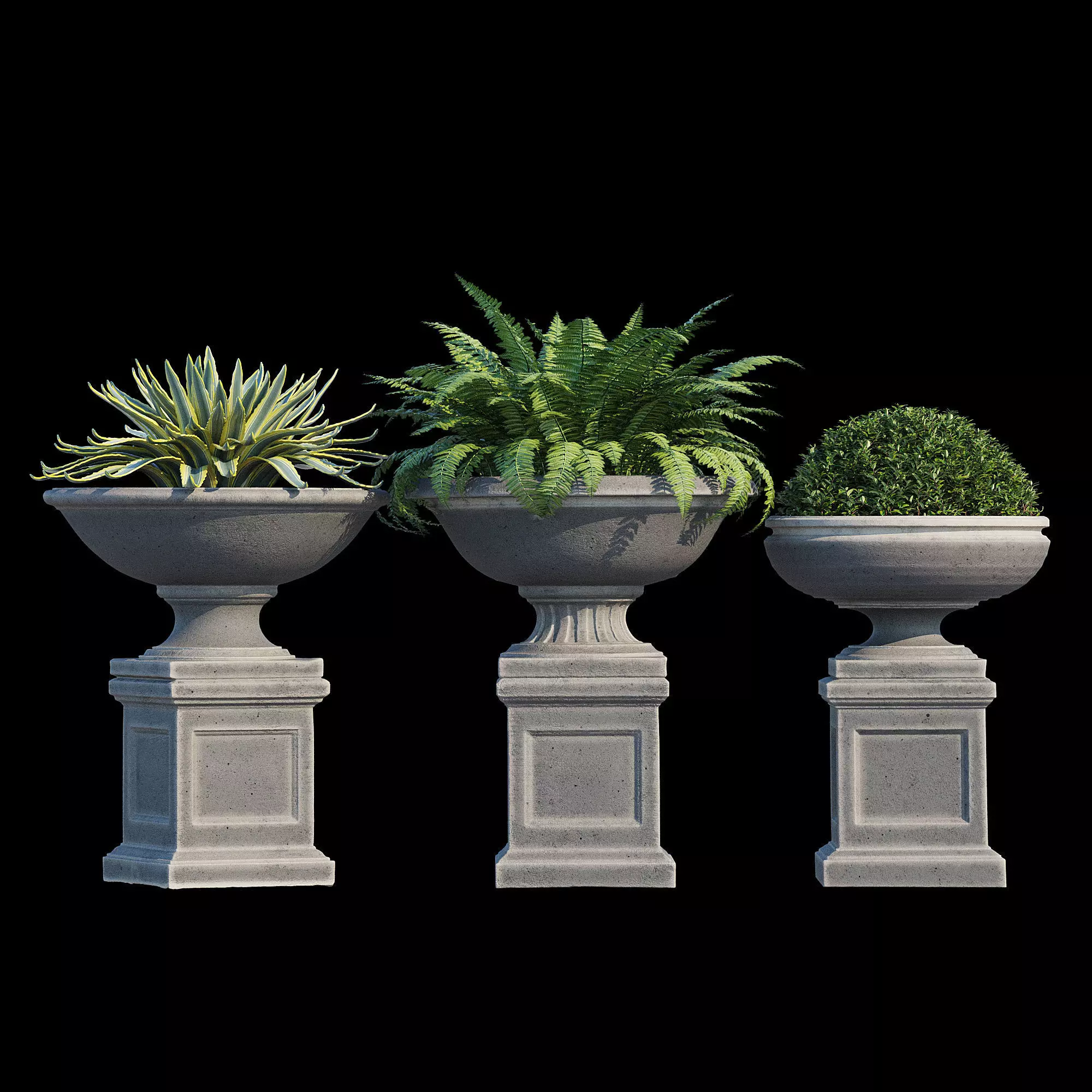 Three urn 3D model_8