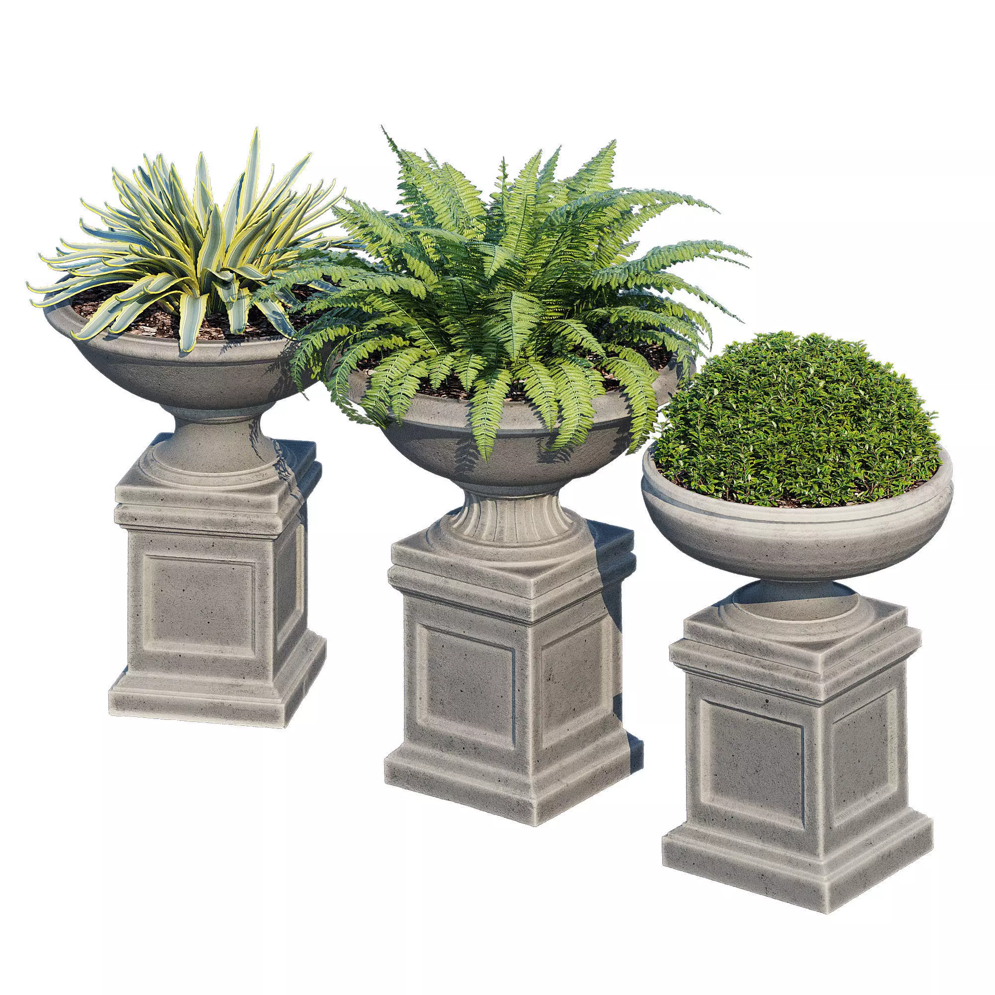 Three urn 3D model_2