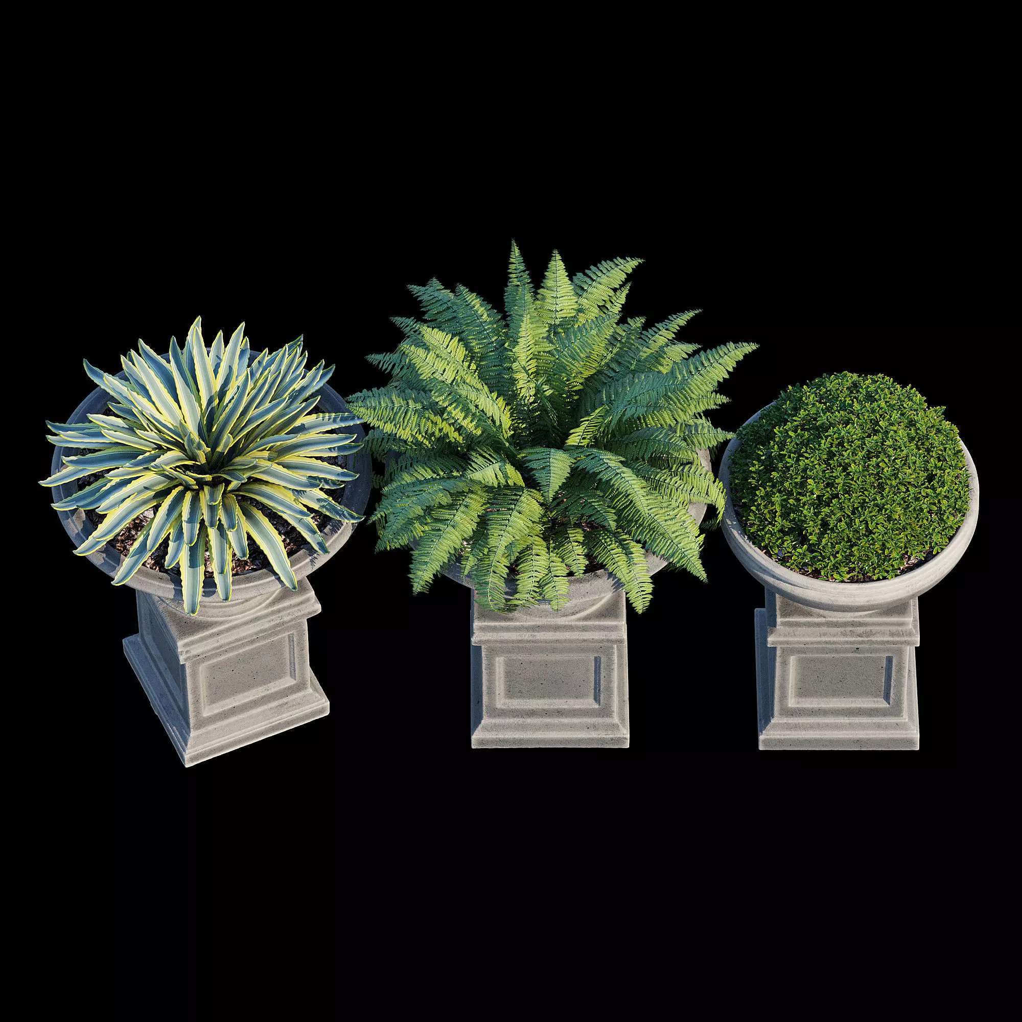 Three urn 3D model_11