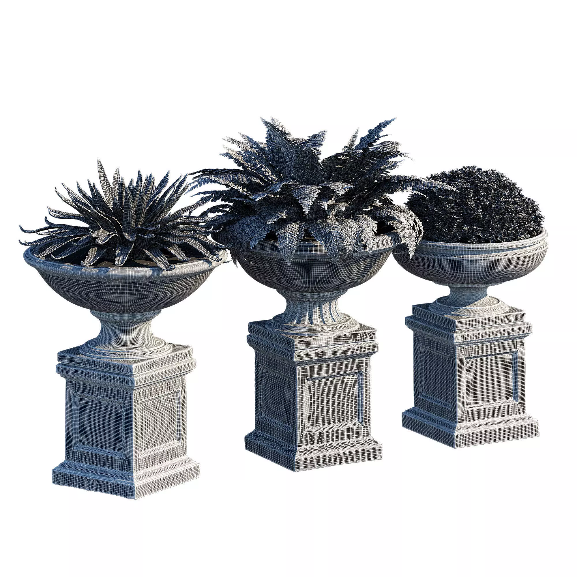 Three urn 3D model_6