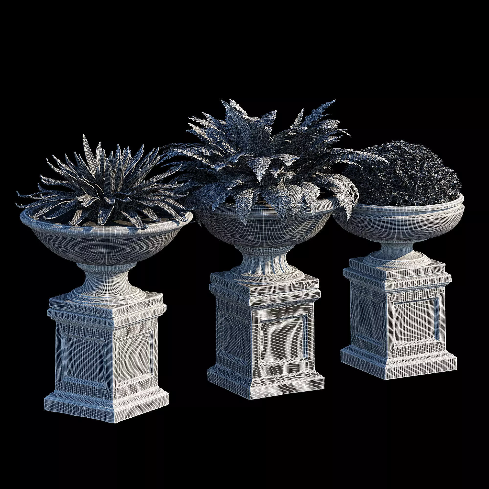 Three urn 3D model_14