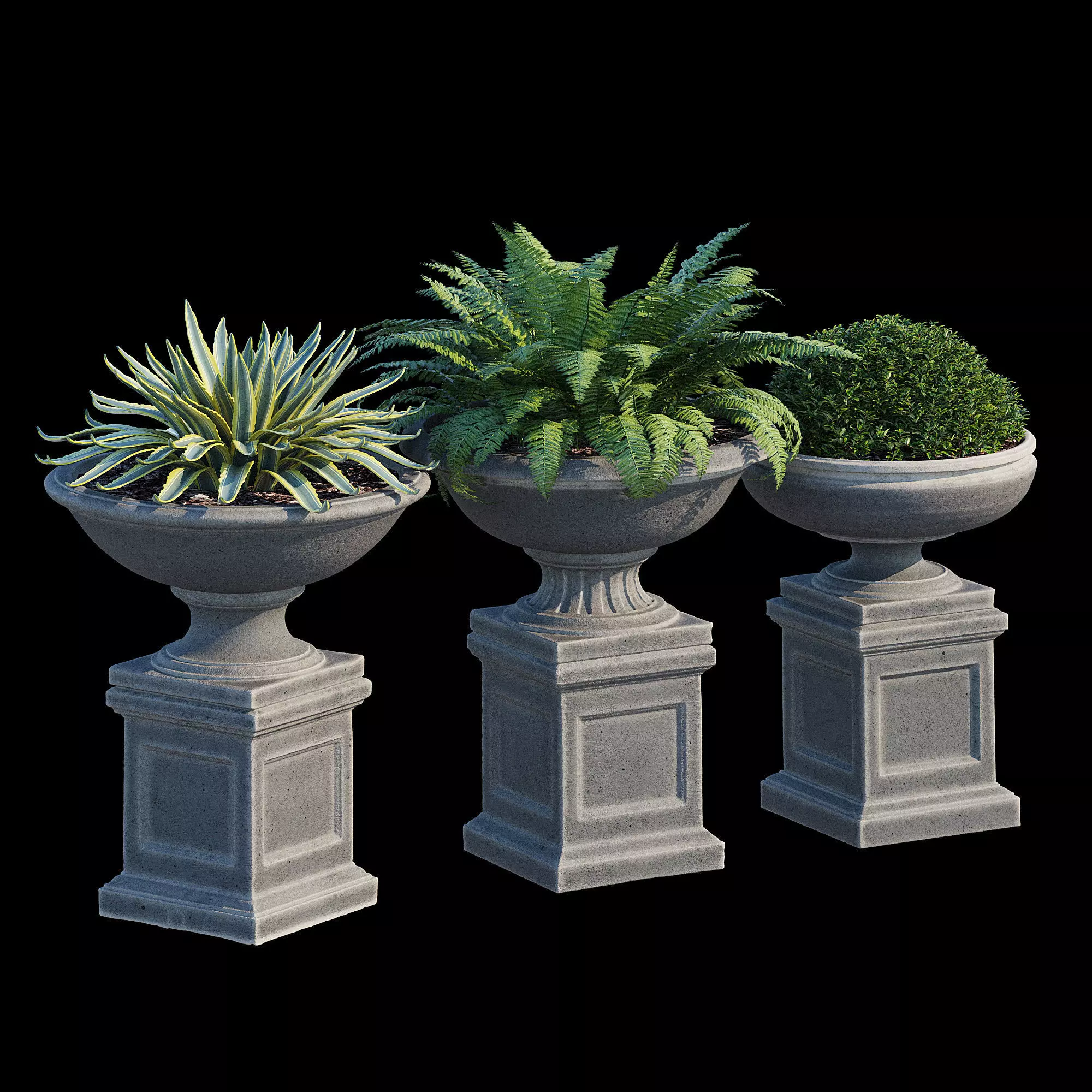 Three urn 3D model_9