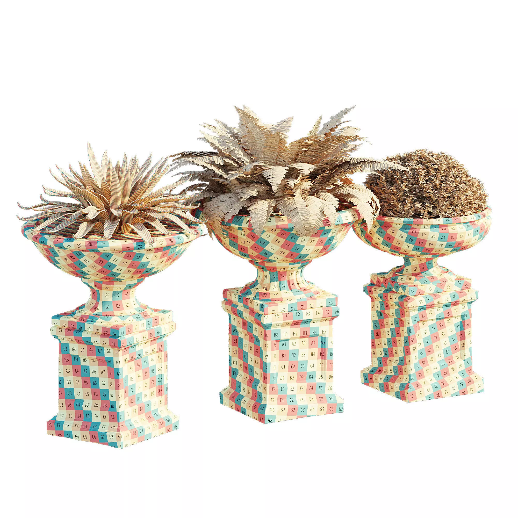 Three urn 3D model_7