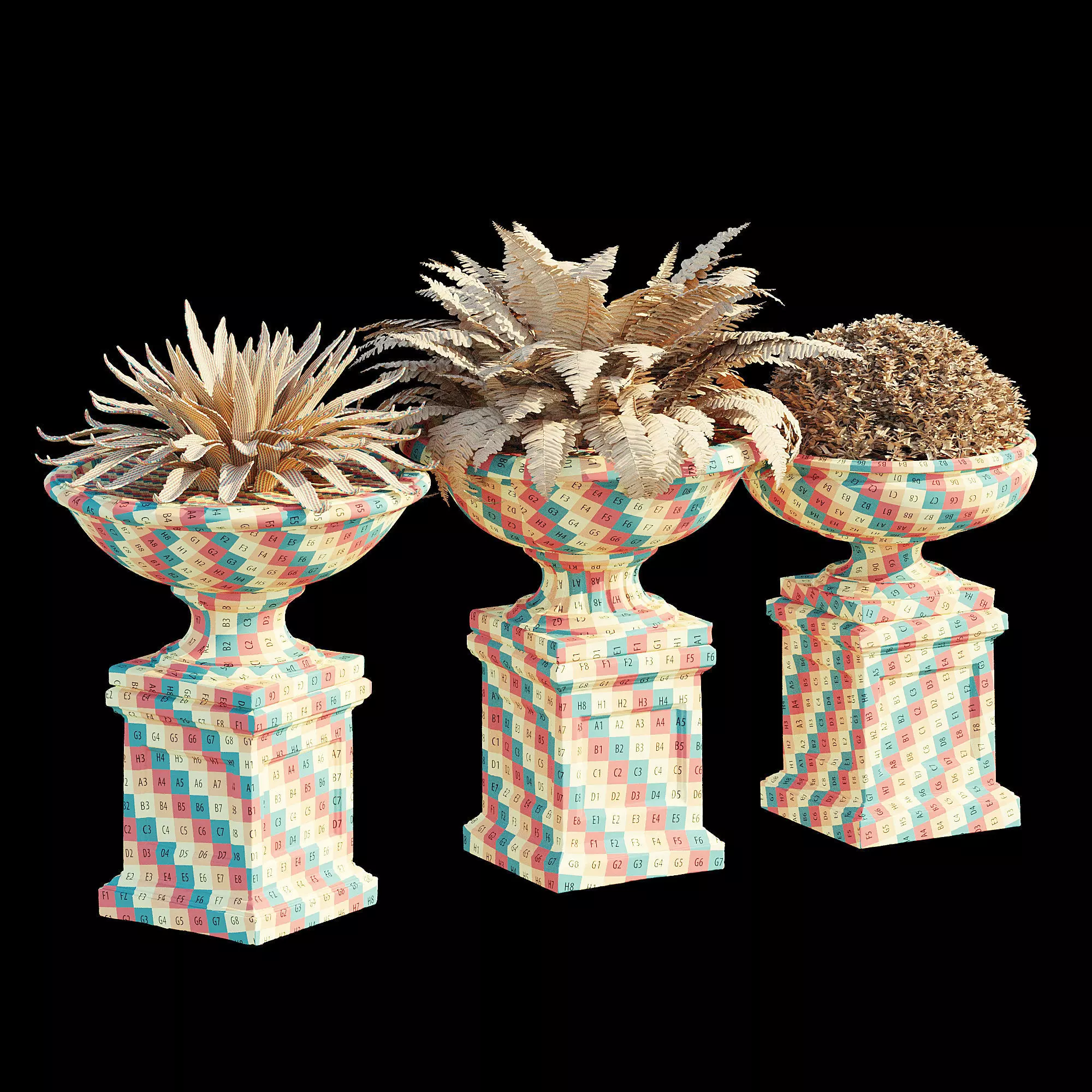 Three urn 3D model_15