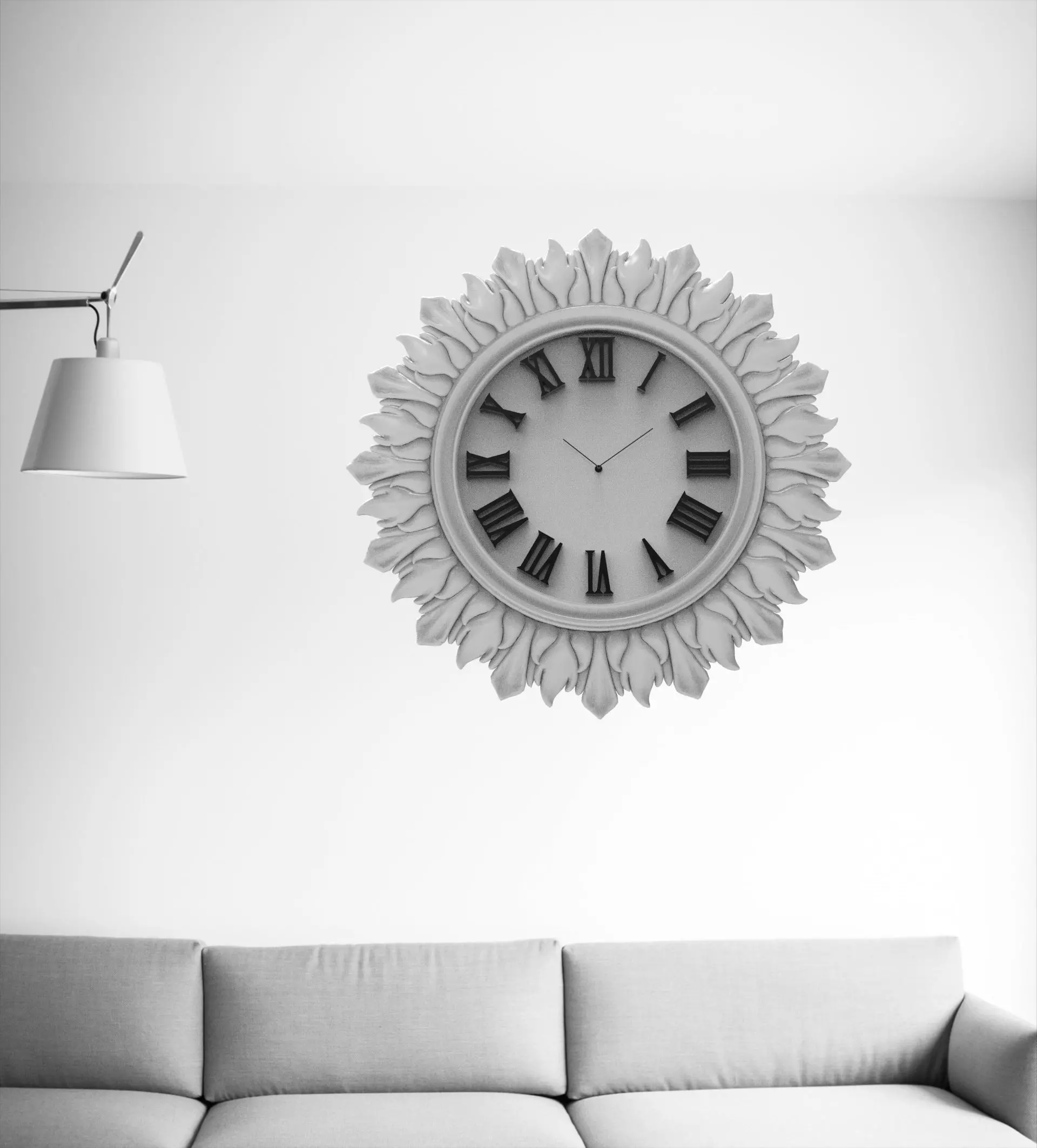 Wall clock 60 cm 3D print model_0