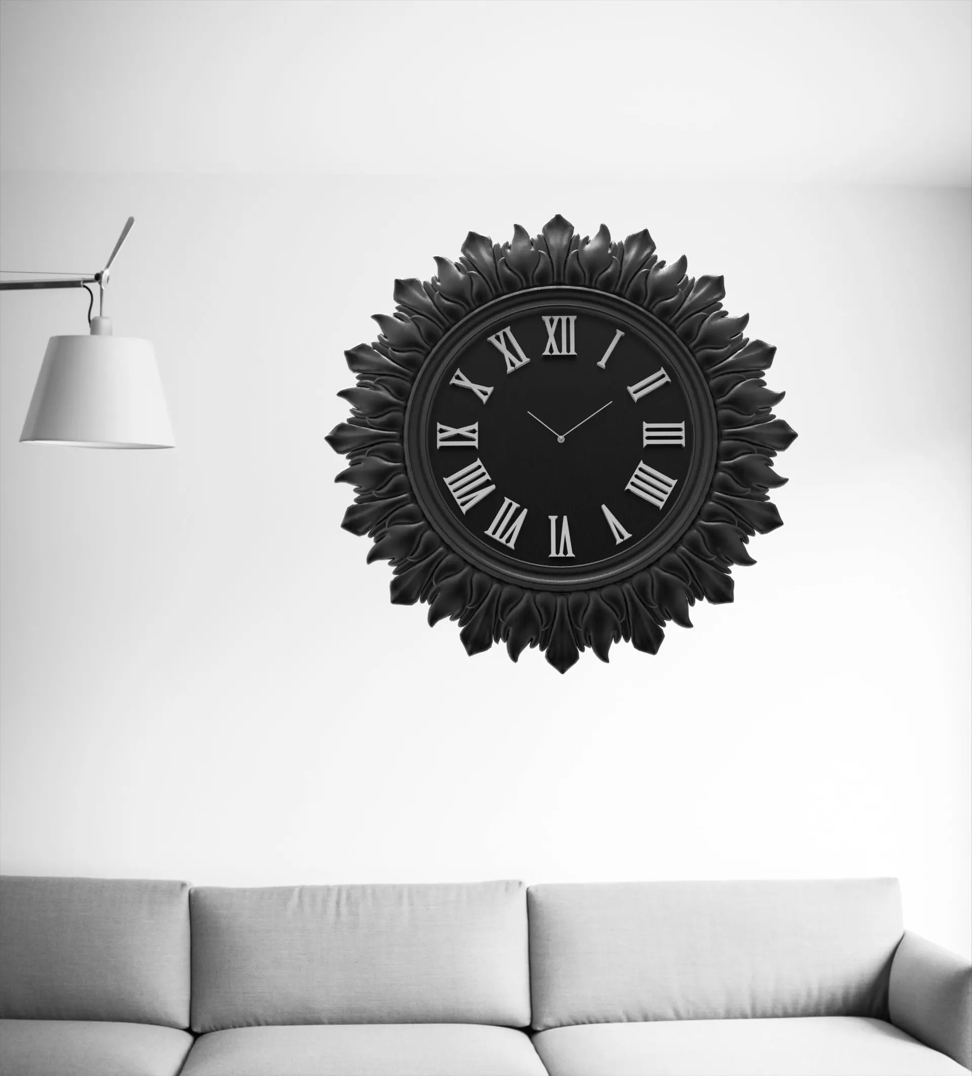Wall clock 60 cm 3D print model_2
