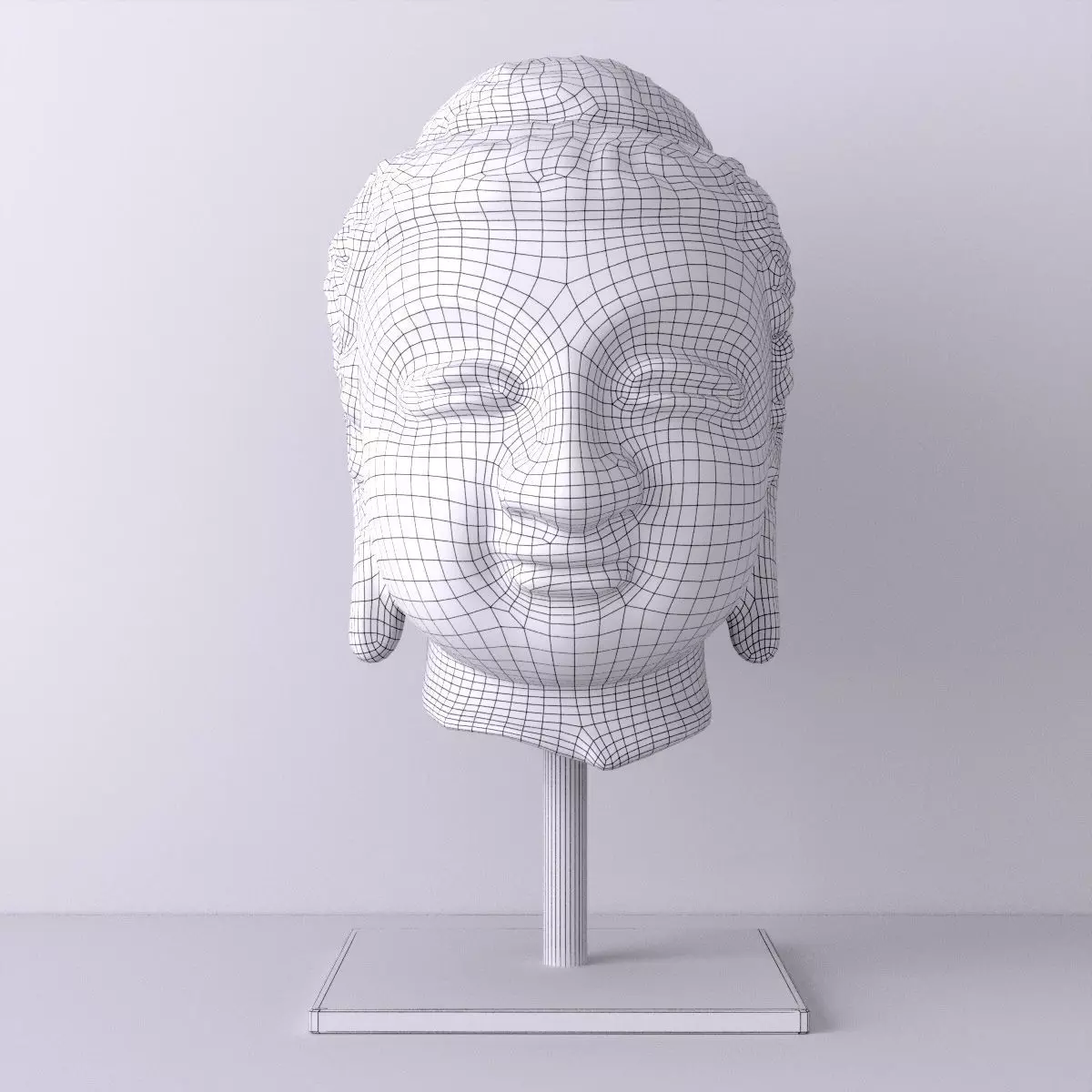 Head of Buddha 3D model_1