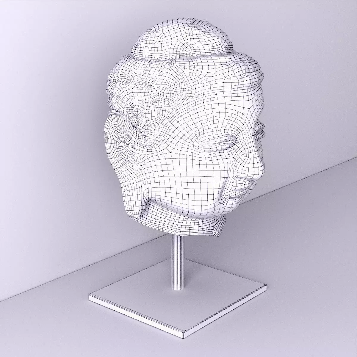 Head of Buddha 3D model_3