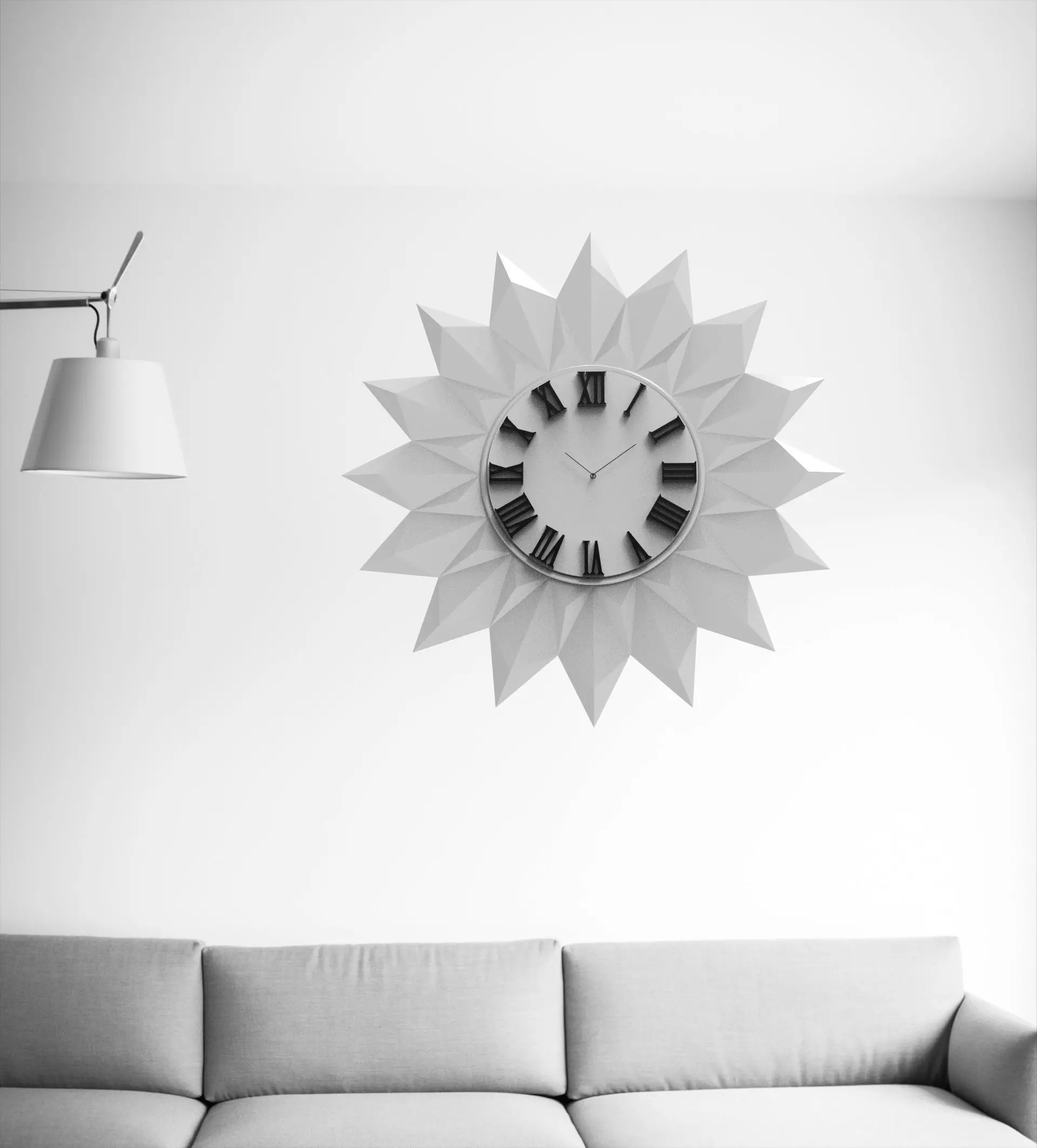 Wall clock 60 cm 3D print model_2