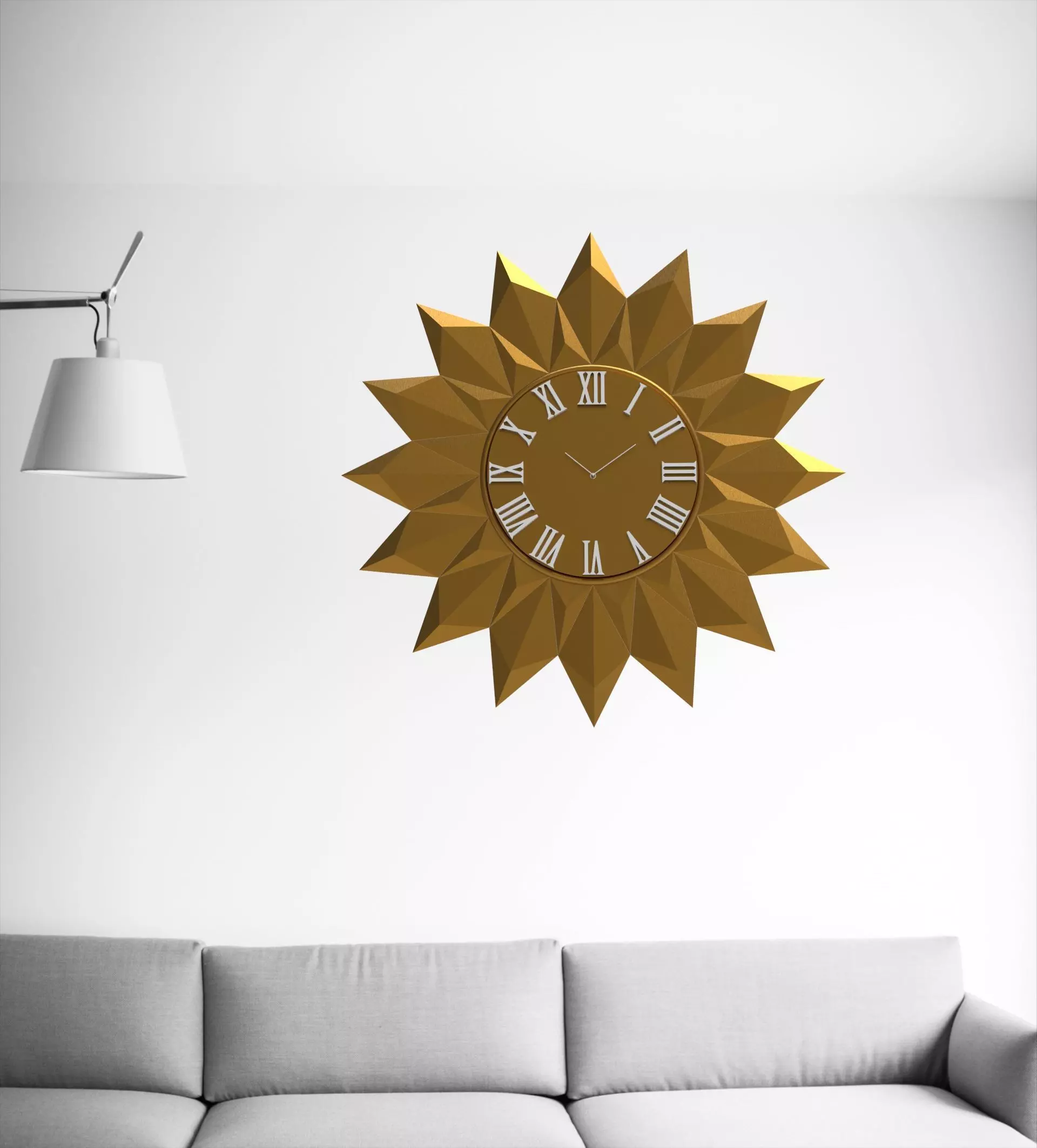 Wall clock 60 cm 3D print model_0