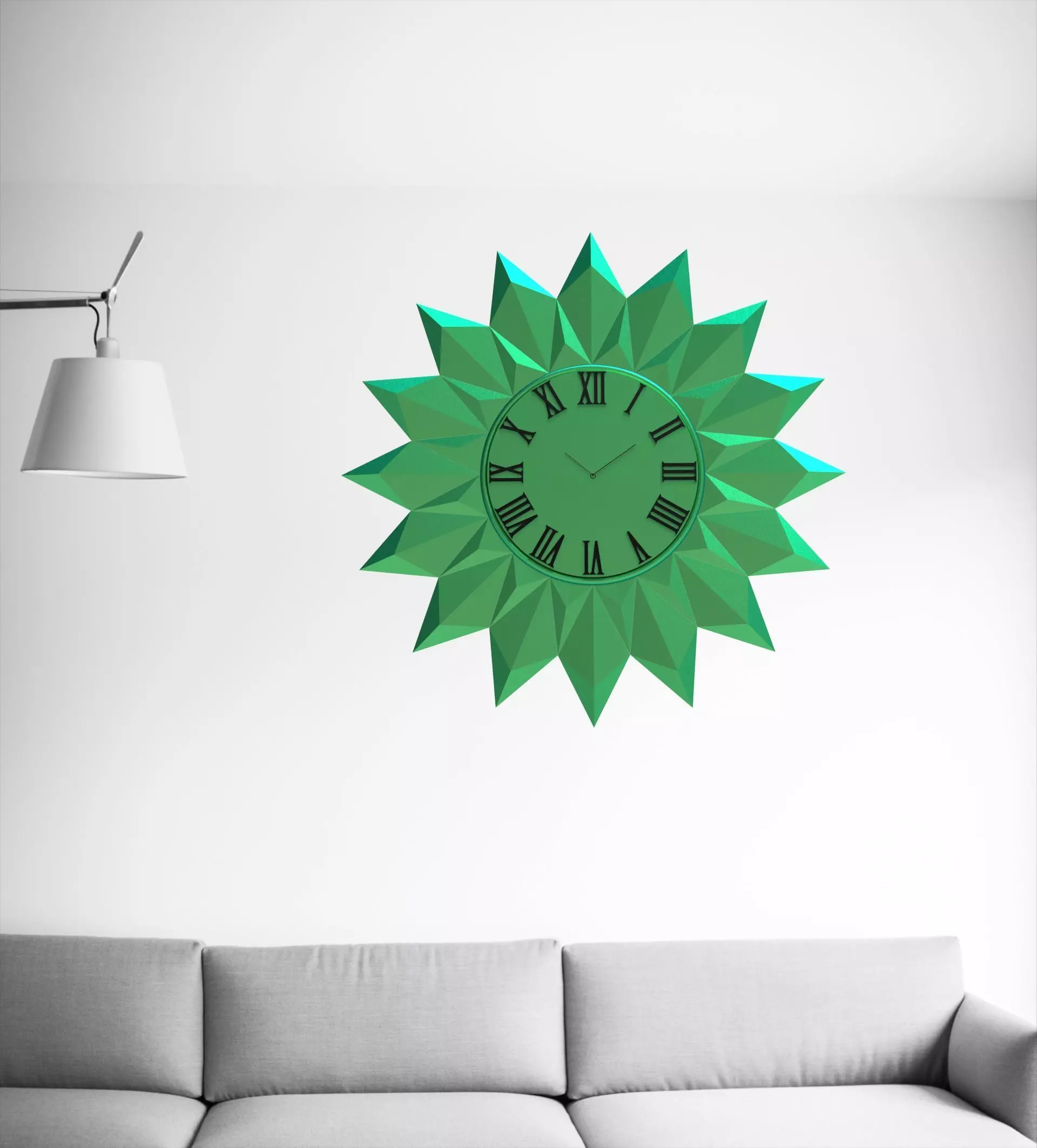 Wall clock 60 cm 3D print model_3