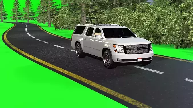 Modern Highway Driving Environment with PBR Textures