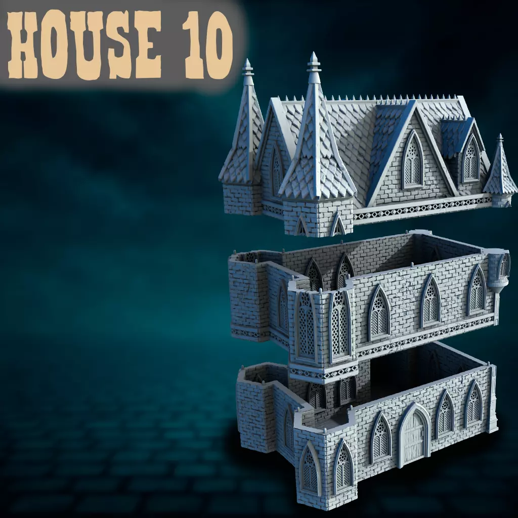 Gothic house Free 3D print model
