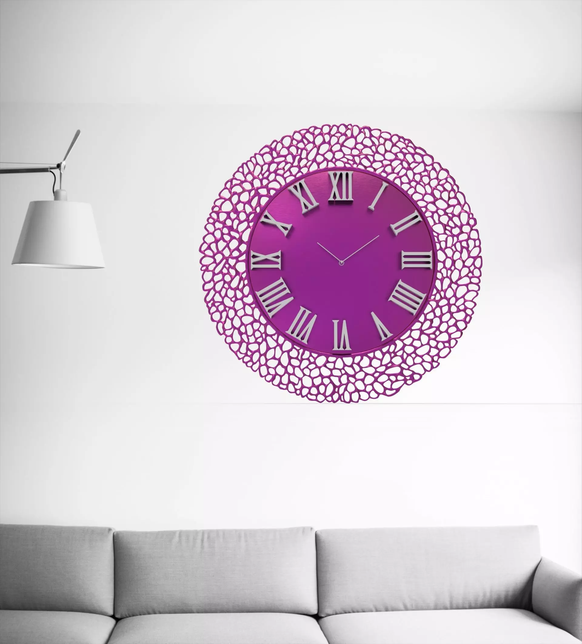 Wall clock 20 cm 3D print model_2