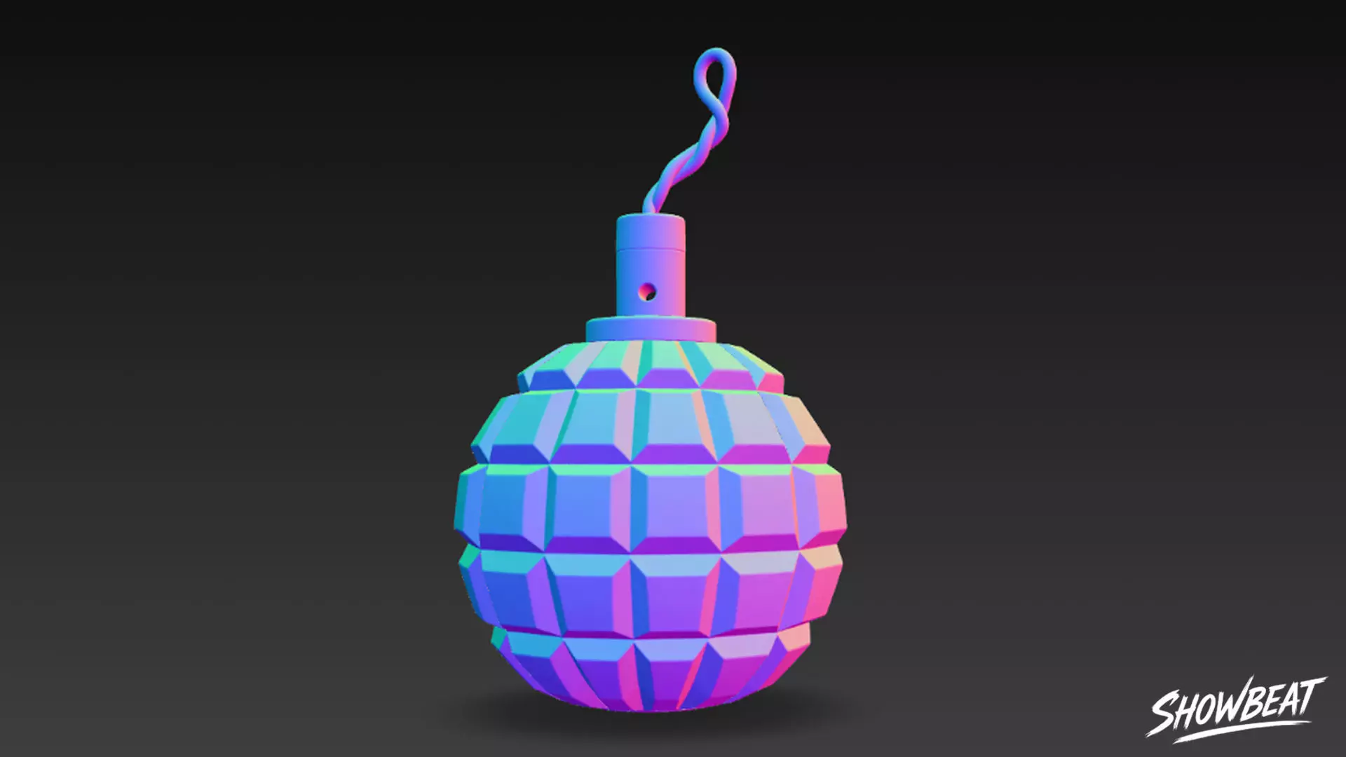 Grenade Classic Low-poly 3D model_7