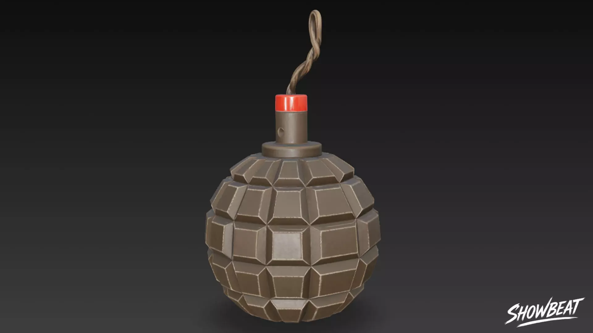 Grenade Classic Low-poly 3D model_2