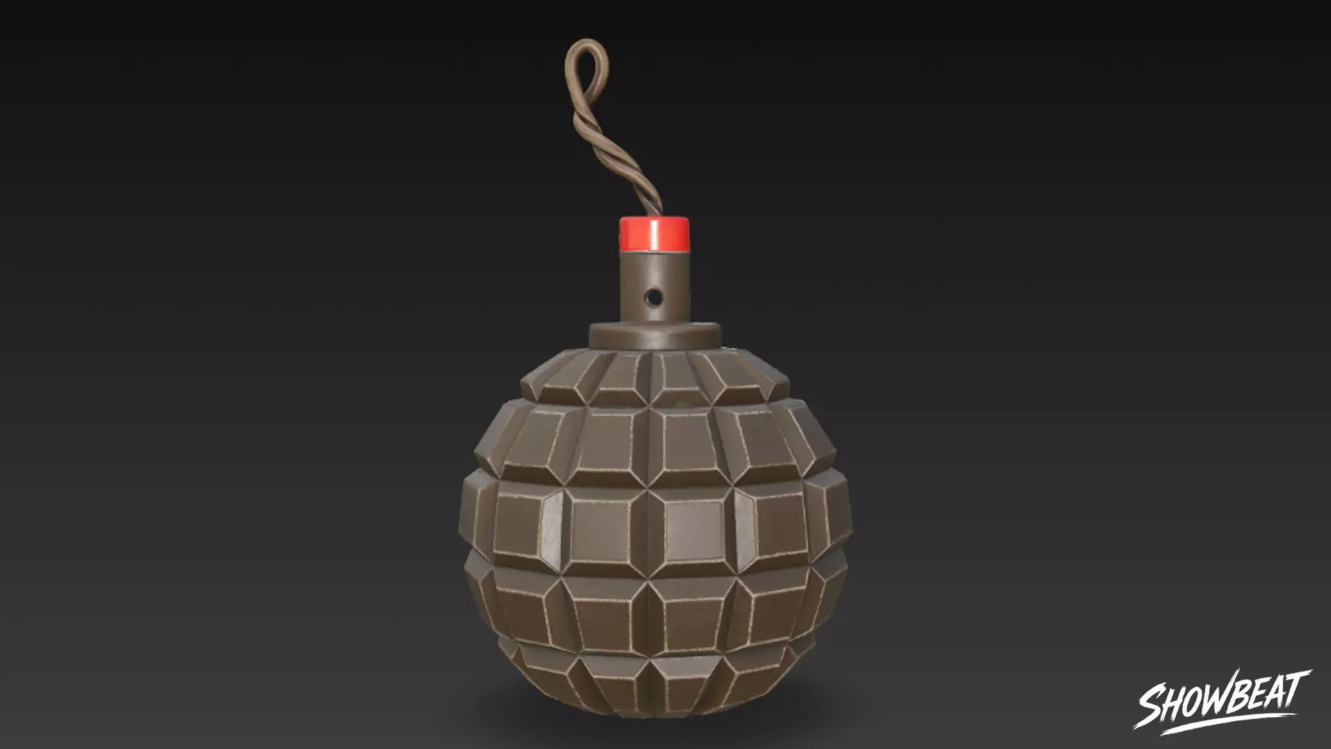 Grenade Classic Low-poly 3D model_1