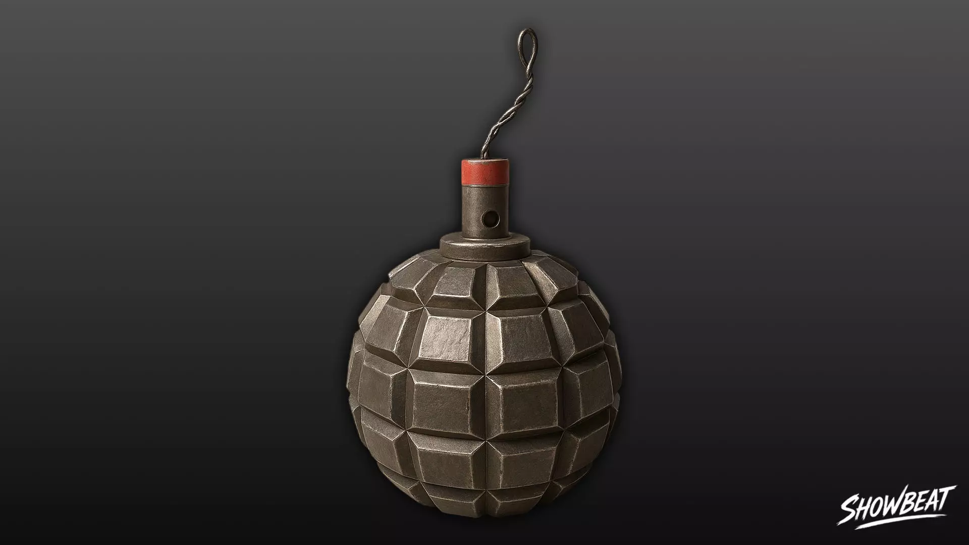 Grenade Classic Low-poly 3D model_0