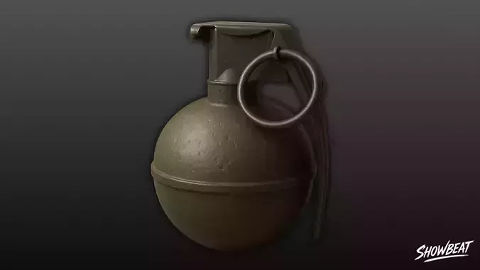 Grenade Olive 01 Low-poly 3D model