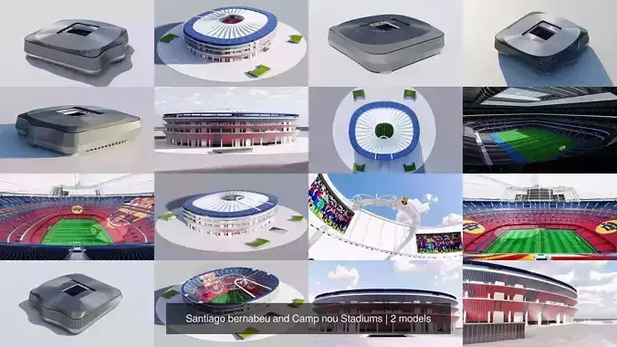 Santiago bernabeu and Camp nou Stadiums