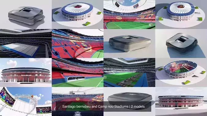 Santiago bernabeu and Camp nou Stadiums
