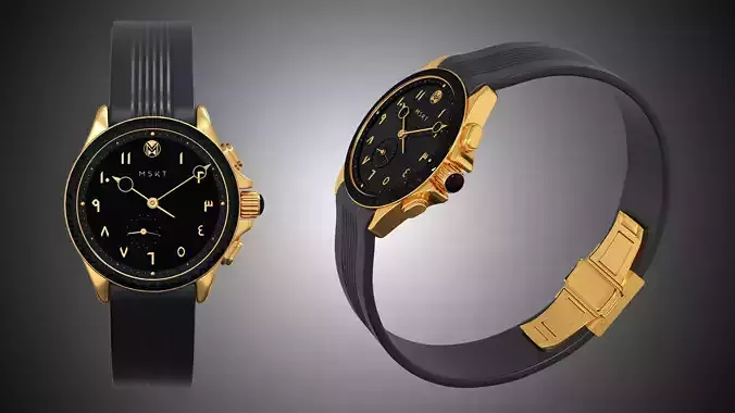 Modern Classic Black And Gold Leather Watch