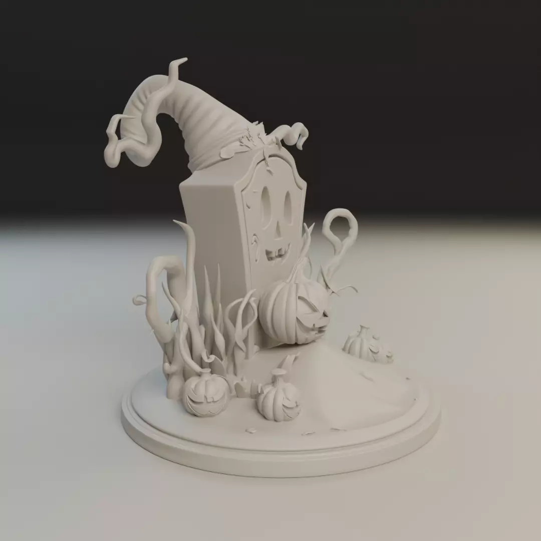 halloween diorama 3D print model_12