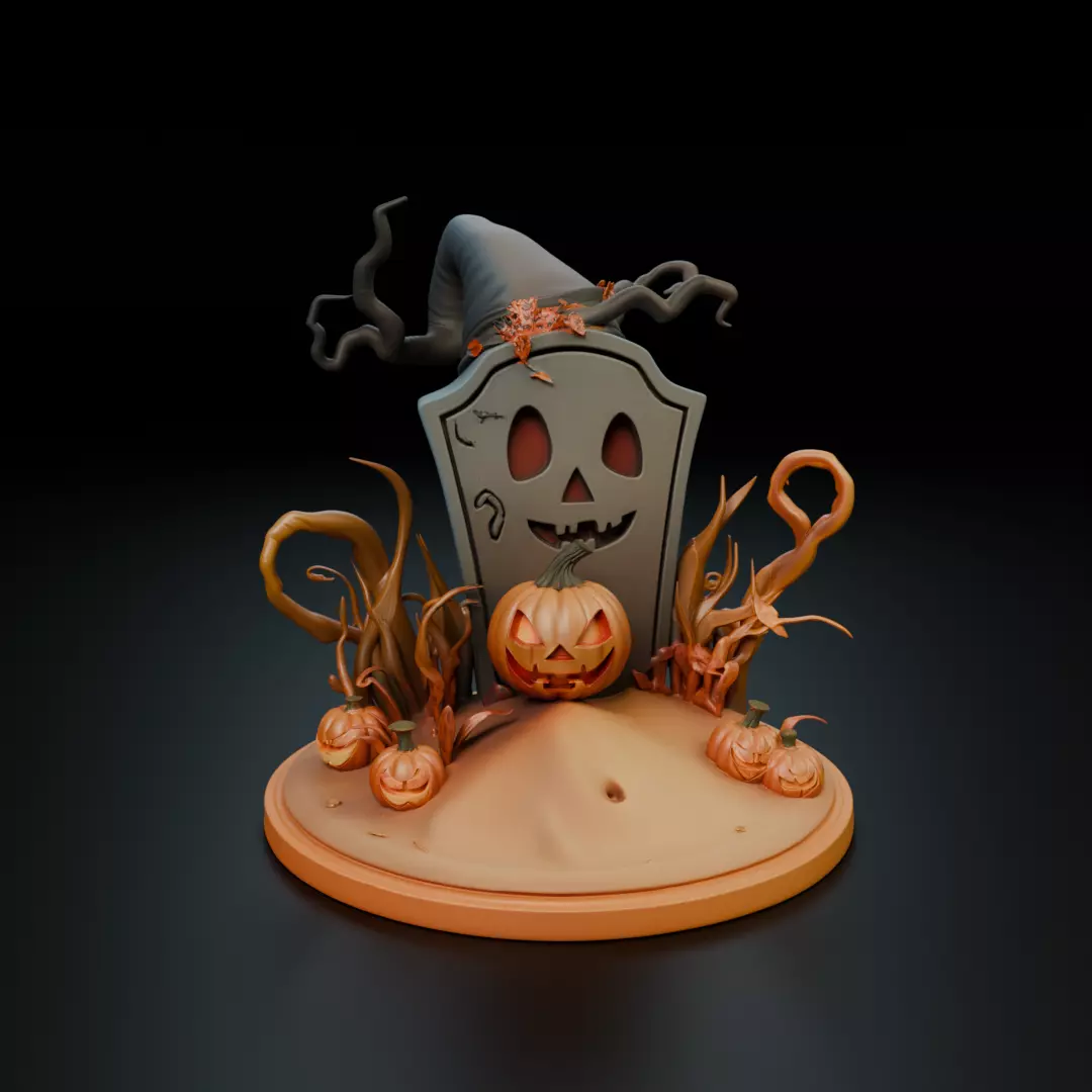 halloween diorama 3D print model_15