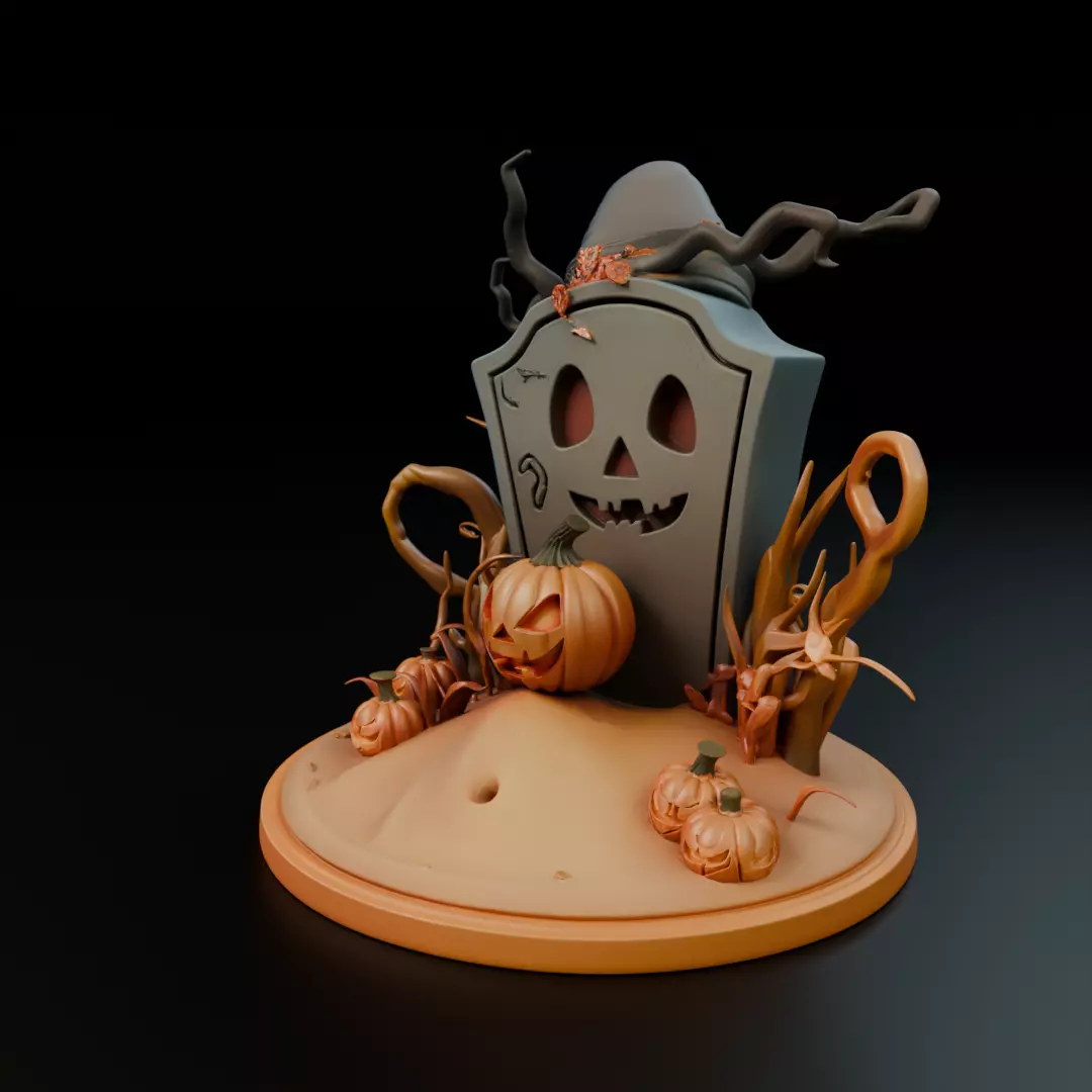 halloween diorama 3D print model_9