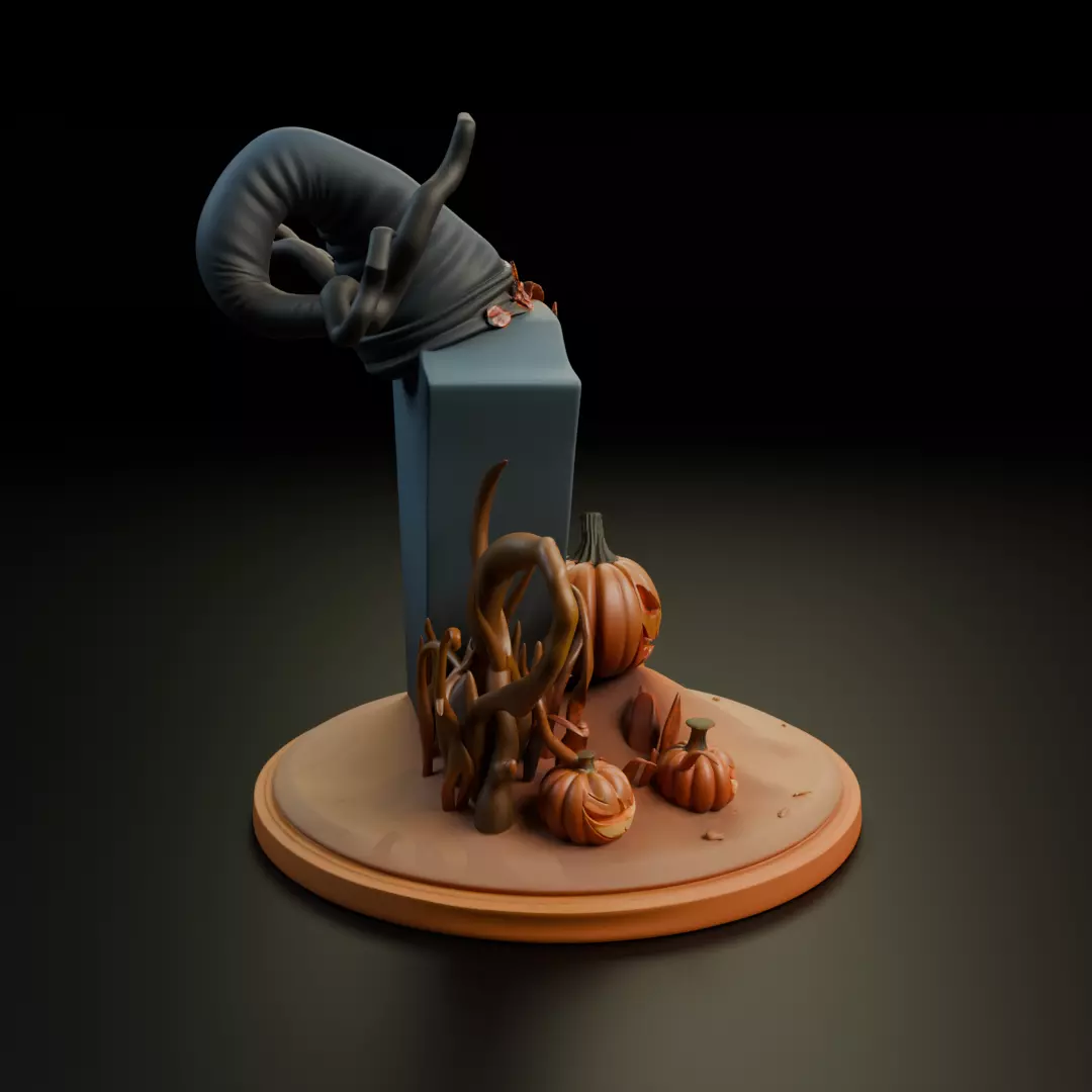 halloween diorama 3D print model_1