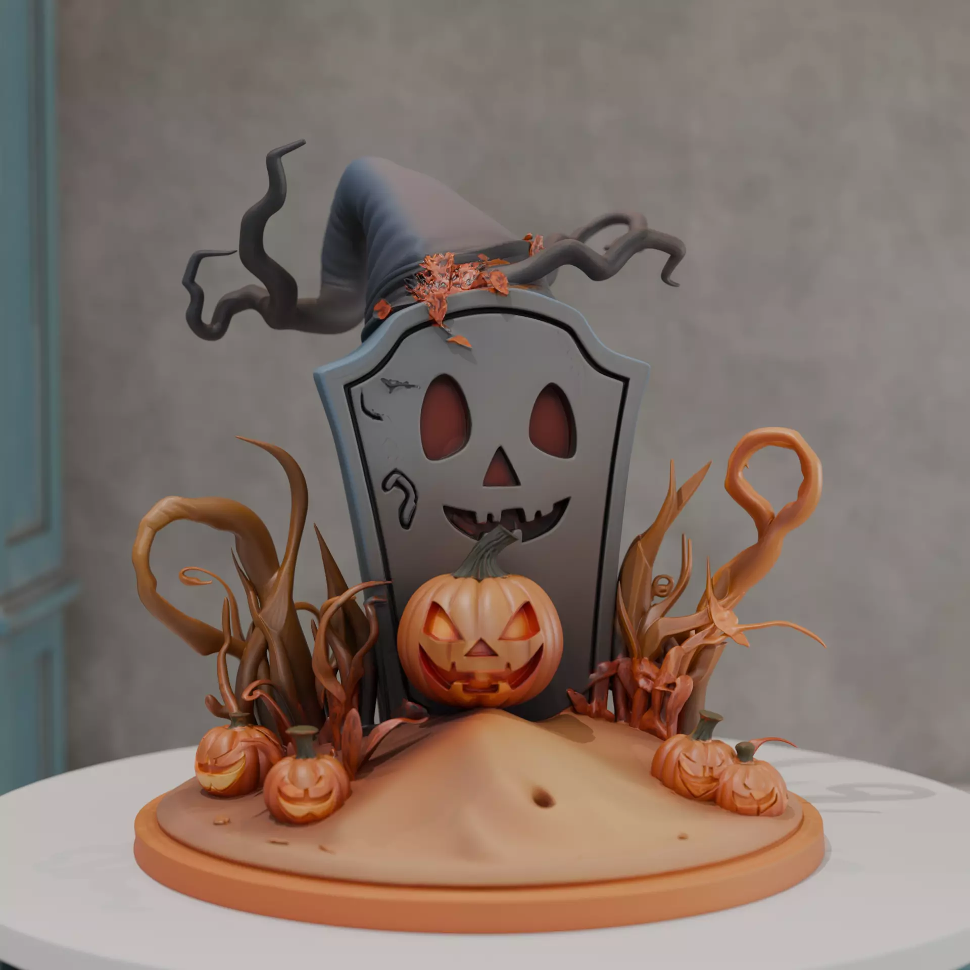 halloween diorama 3D print model_0