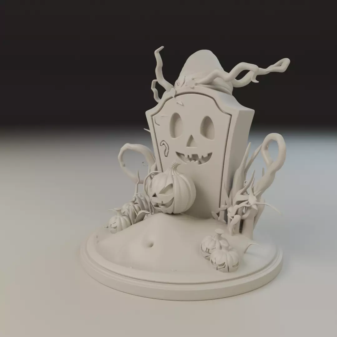 halloween diorama 3D print model_10