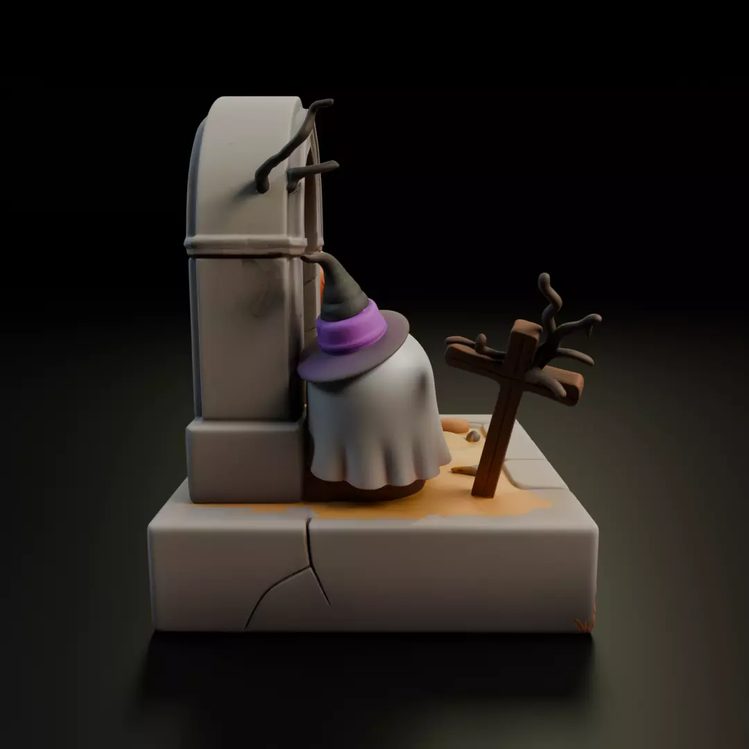 halloween diorama 3D print model_2