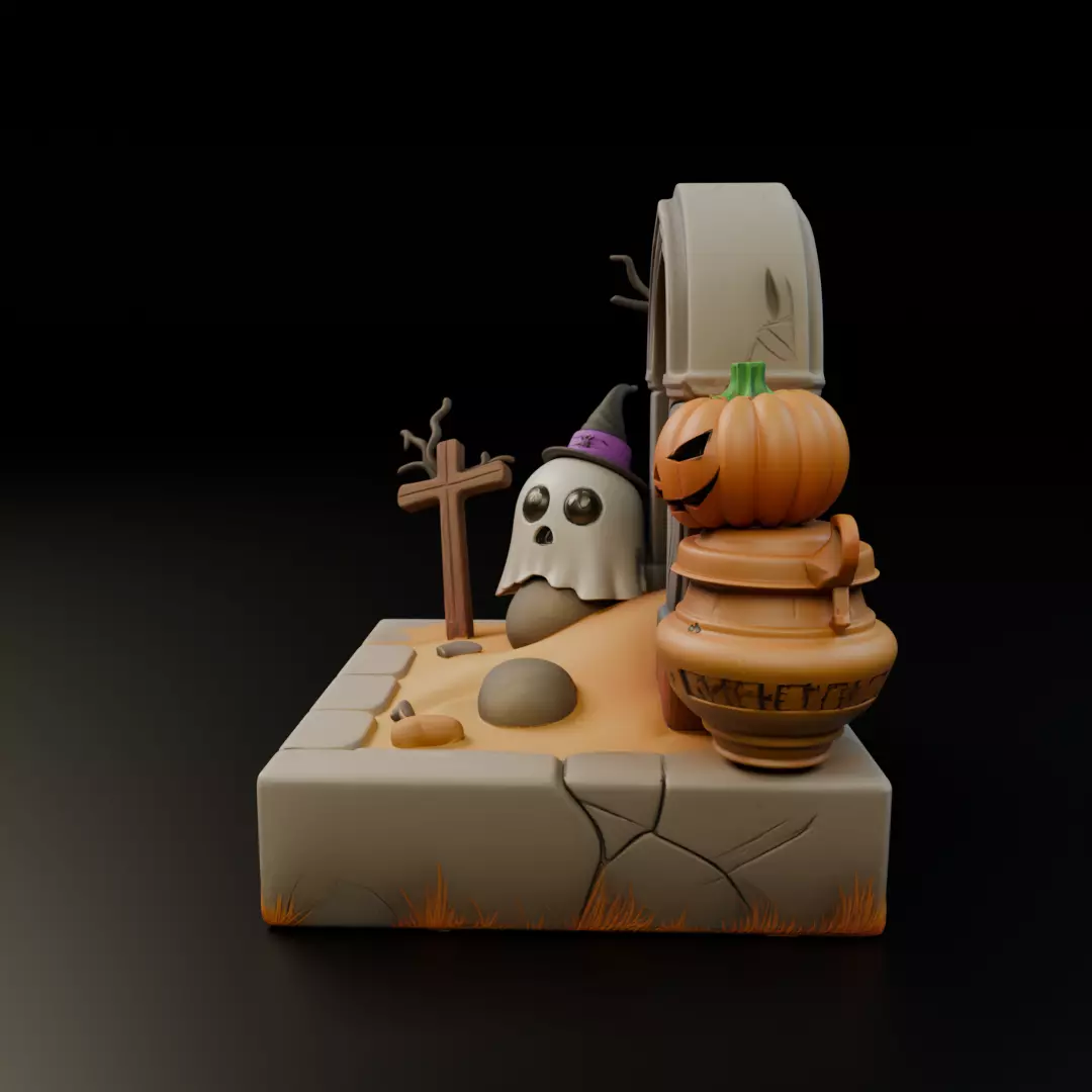 halloween diorama 3D print model_4