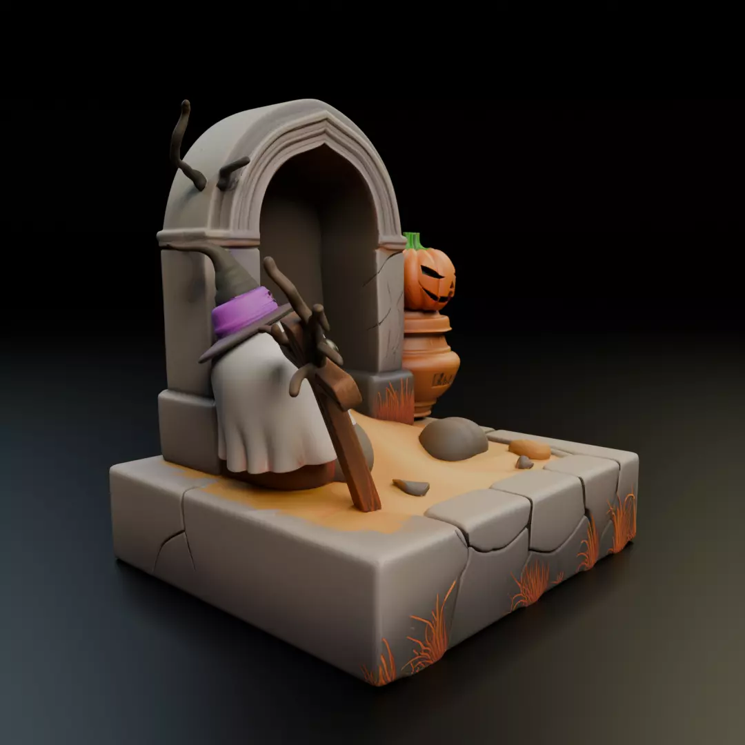 halloween diorama 3D print model_12