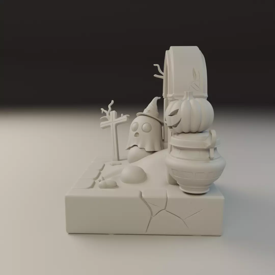 halloween diorama 3D print model_3